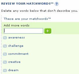 match.com matchwords